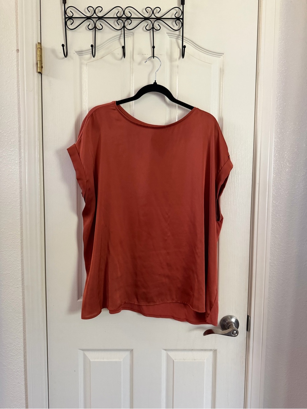 Worthington Relaxed Short Sleeve Tunic in Rust